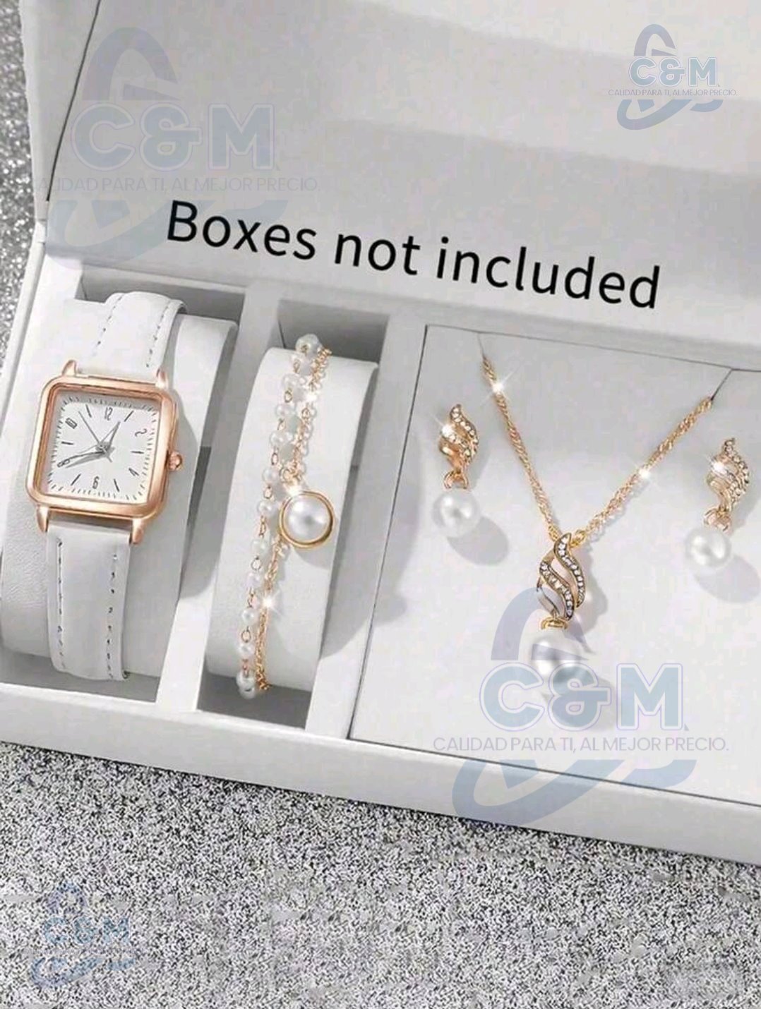 RELOJ PULSERA CON CORREA COLOR BLANCO CON ESFERA CUADRADA R63